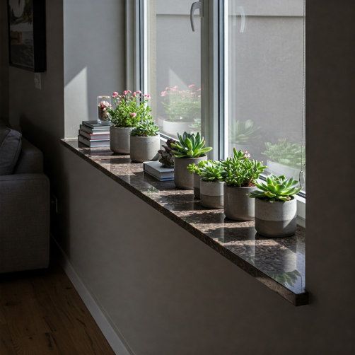 Montaż okien i parapetów wewnętrznych z granitu