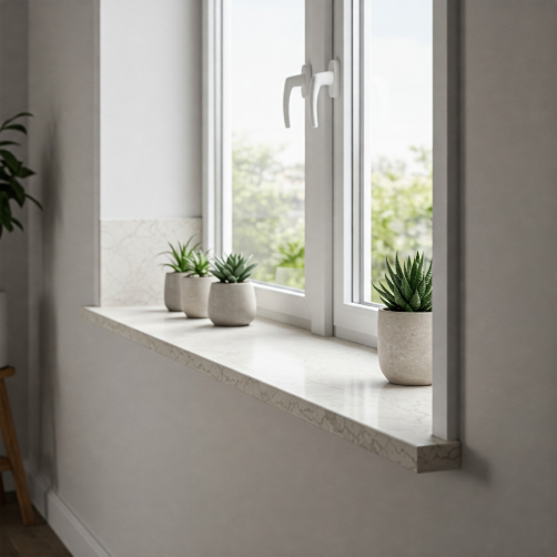 Montaż okien i parapetów wewnętrznych z konglomeratu kwarcowego